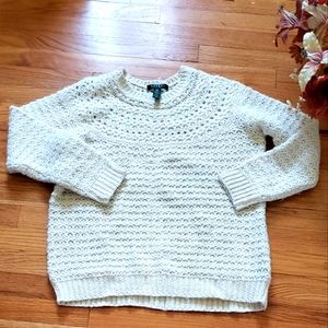 LAUREN RALPH LAUREN $99.50 Cream ALPACA Women Size Medium XL KNIT Sweater